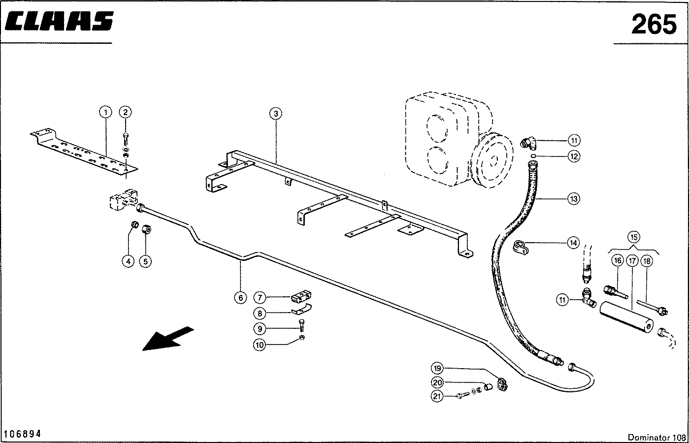 DOMINATOR - HYDRAULIKLEITUNGEN, (PUMPE - VENTILBLOC
