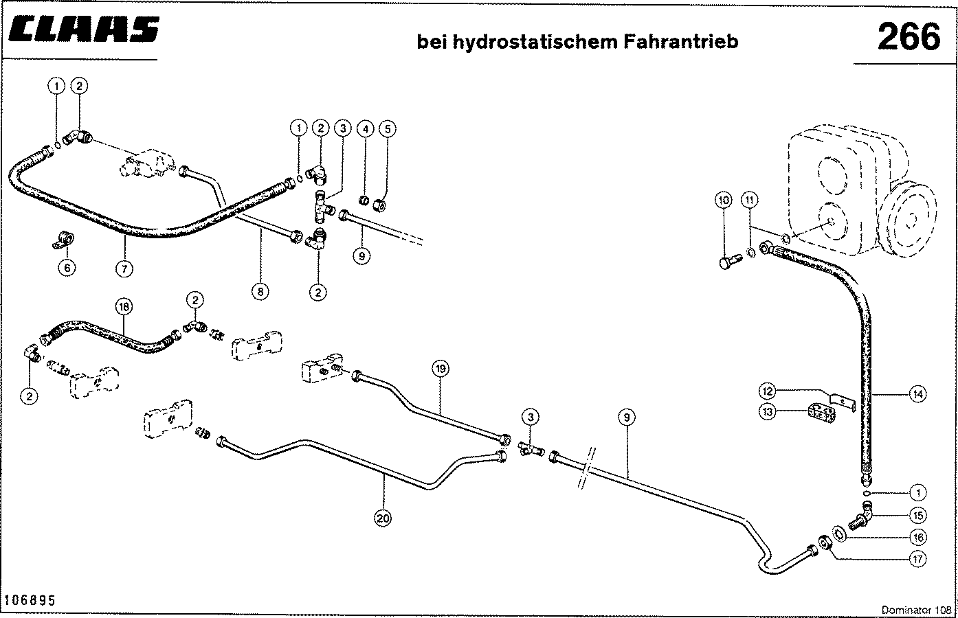 DOMINATOR - HYDRAULIKLEITUNGEN, (VENTILBLOCK - PUMP