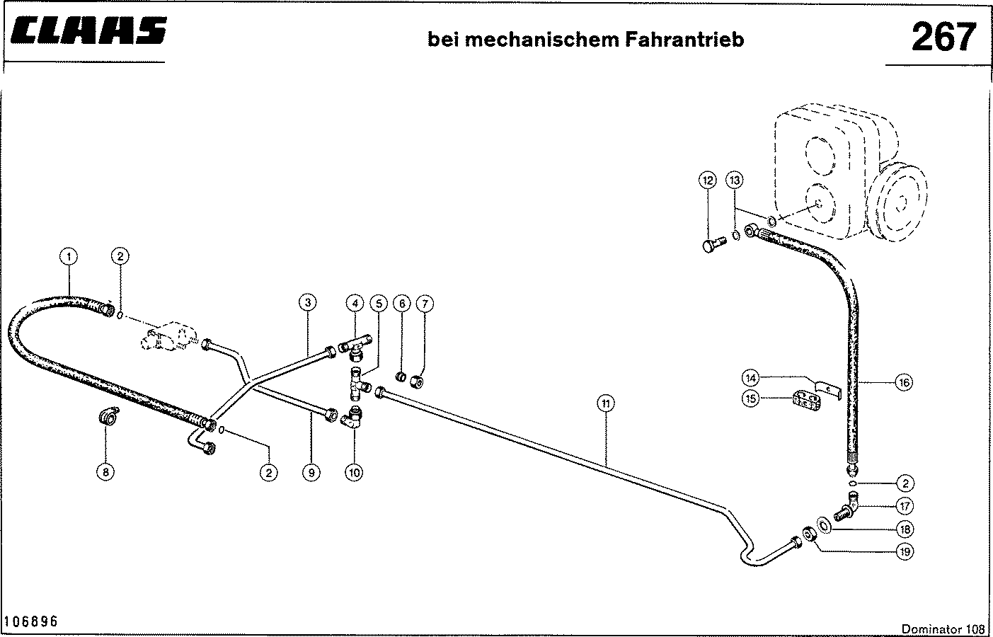 DOMINATOR - HYDRAULIKLEITUNGEN, (VENTILBLOCK - PUMP