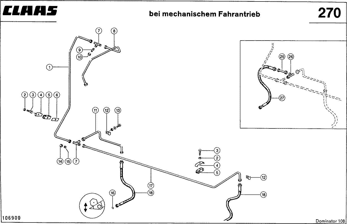 DOMINATOR - HYDRAULIKLEITUNGEN, (VENTILBLOCK - SCHN