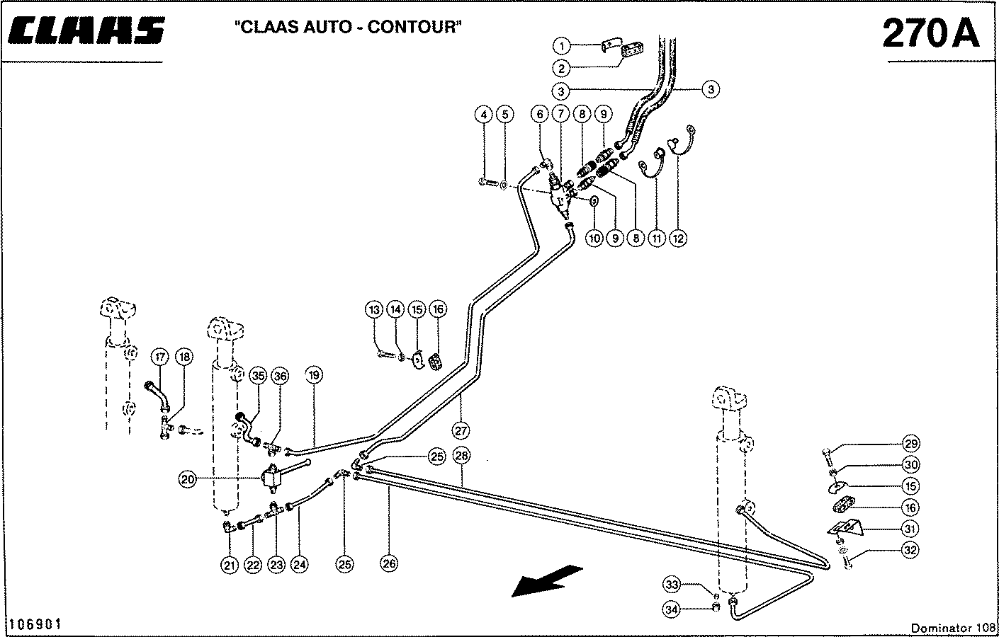 DOMINATOR - HYDRAULIKLEITUNGEN, ("CLAAS AUTO - CONT