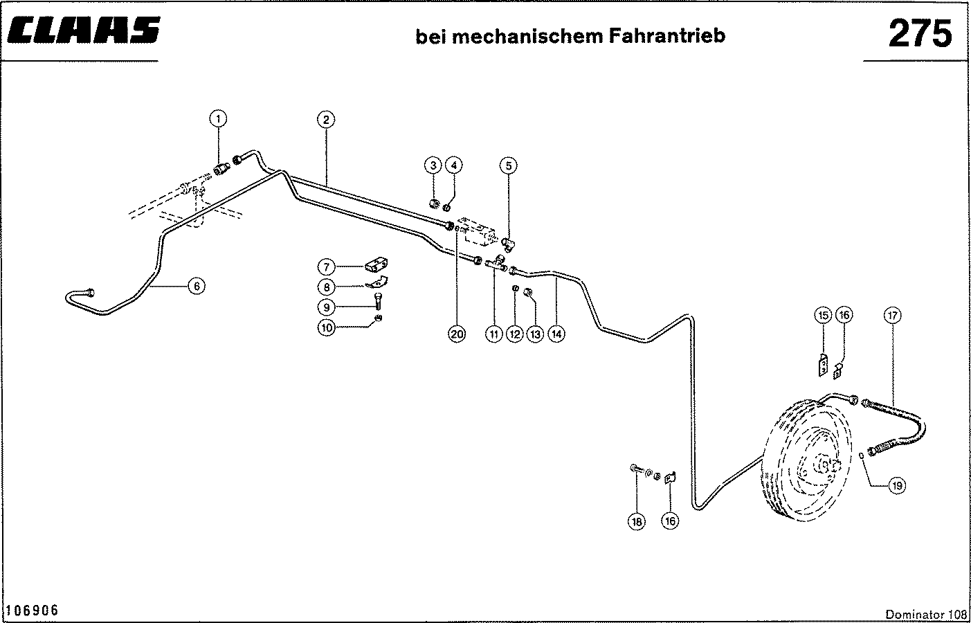 DOMINATOR - HYDRAULIKLEITUNGEN, (STEUERGERAET - FAH
