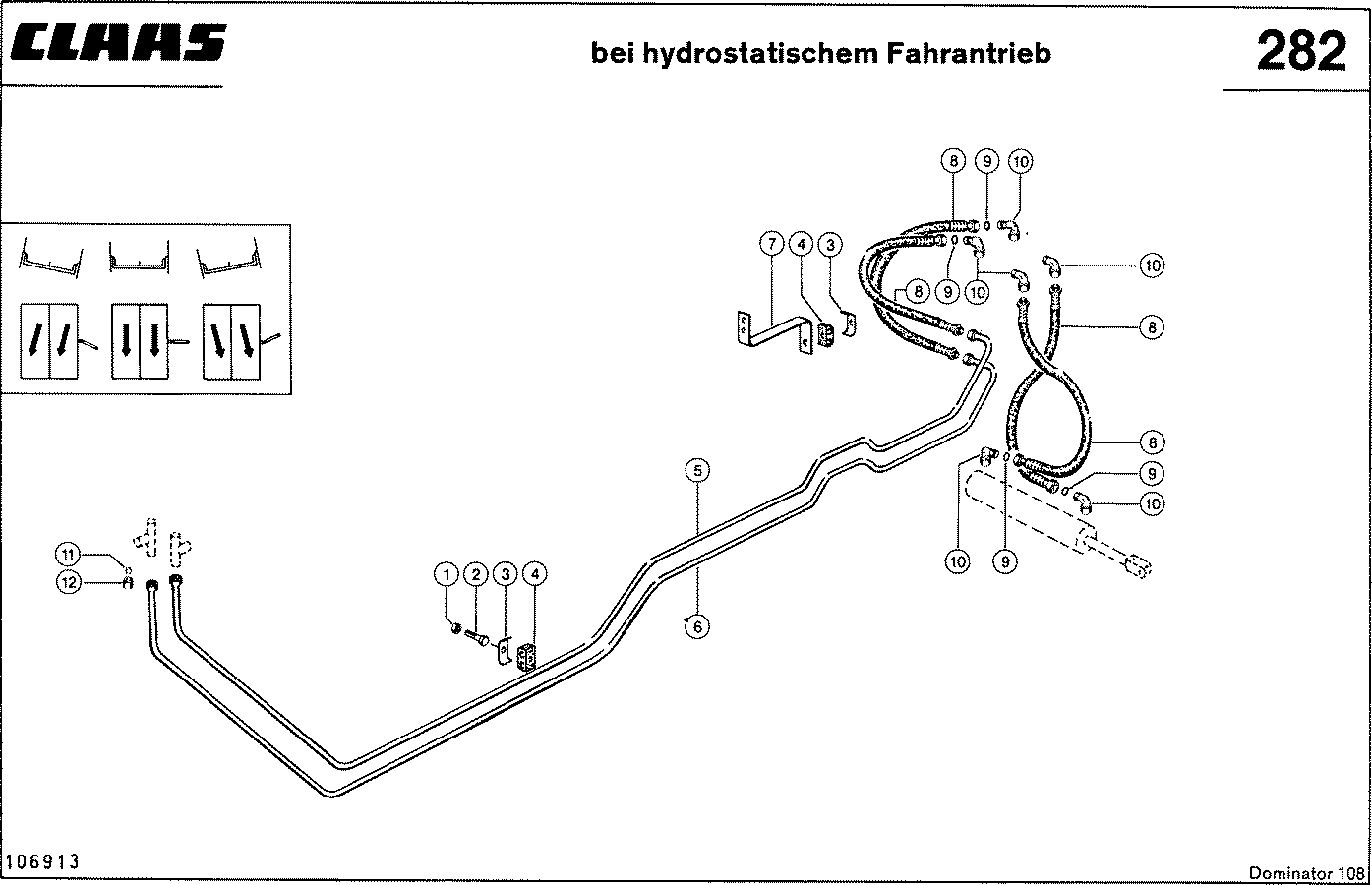 DOMINATOR - HYDRAULIKLEITUNGEN, ( "3 - D" STEUERUNG