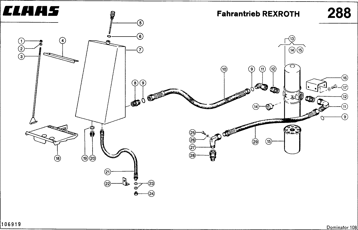 DOMINATOR - HYDRAULIKLEITUNGEN, FAHRANTRIEB -REXROT