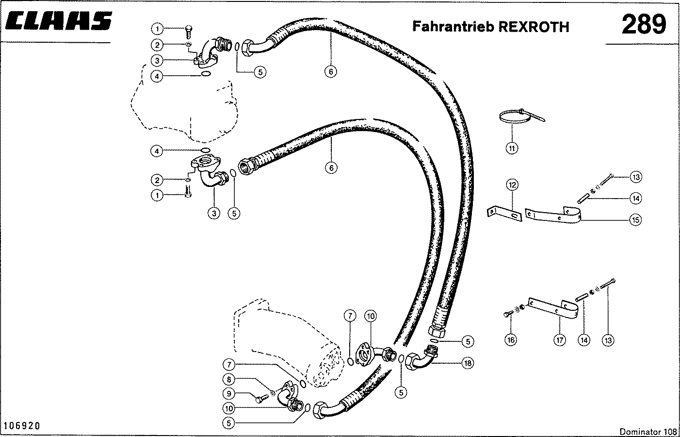 DOMINATOR - HYDRAULIKLEITUNGEN, FAHRANTRIEB -REXROT