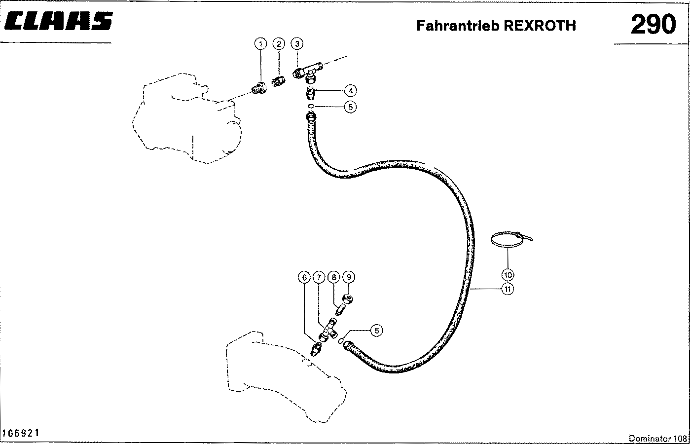 DOMINATOR - HYDRAULIKLEITUNGEN, FAHRANTRIEB -REXROT