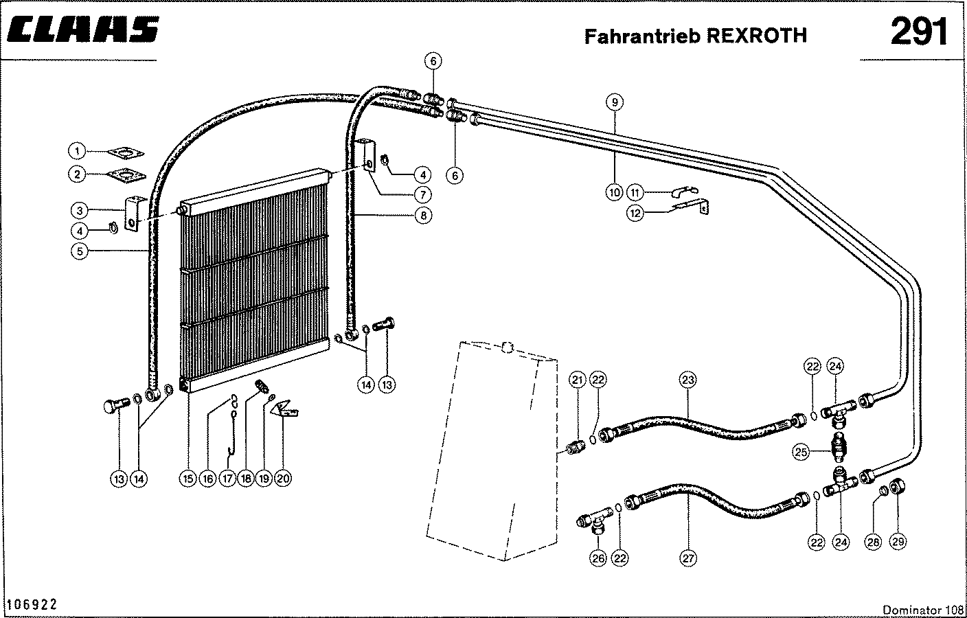 DOMINATOR - HYDRAULIKLEITUNGEN, FAHRANTRIEB -REXROT