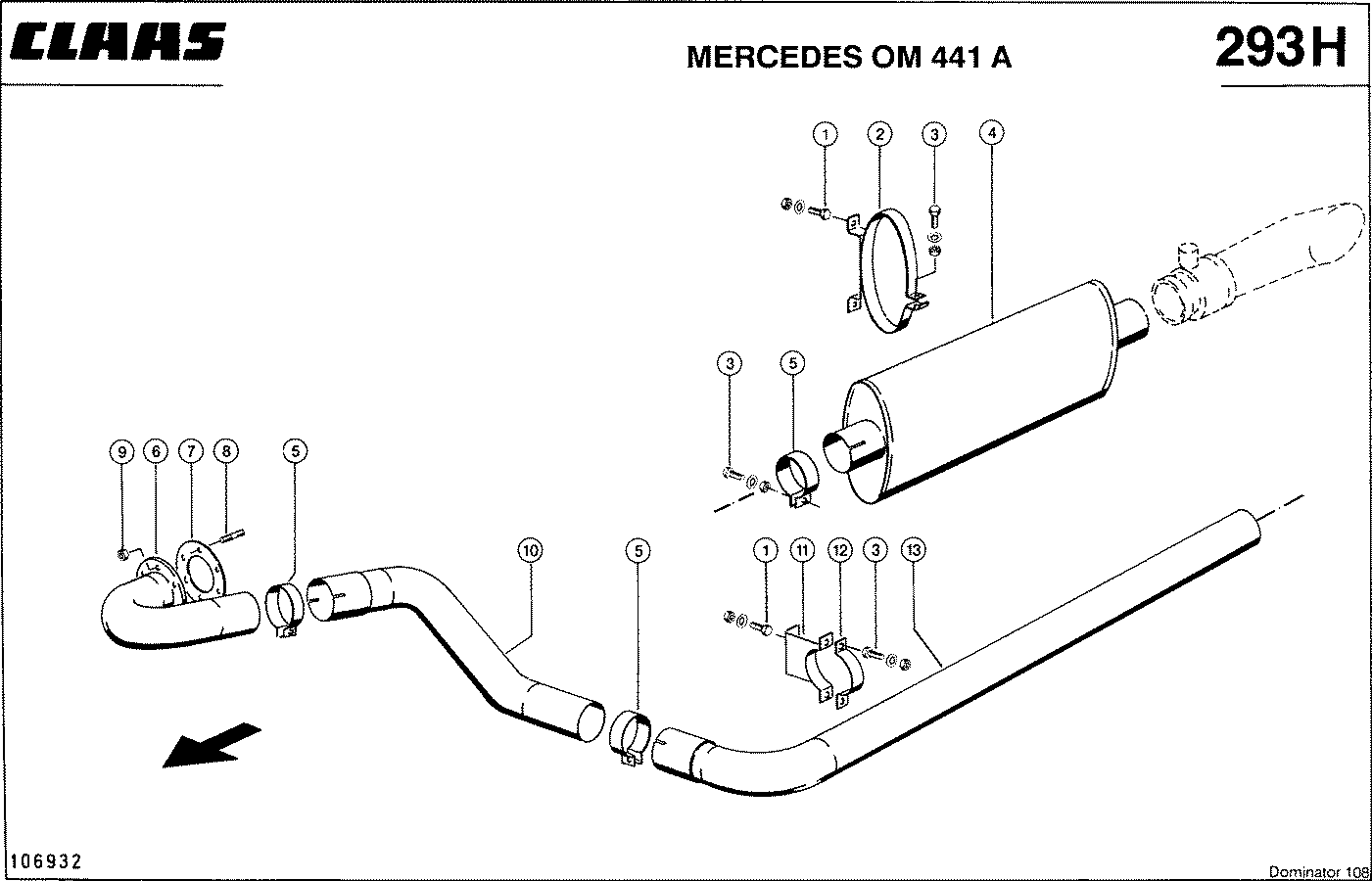 DOMINATOR - MERCEDES OM 441 A; СИСТЕМА ВЫПУСКА