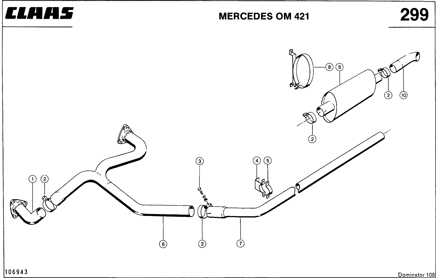 DOMINATOR - MERCEDES OM 421; СИСТЕМА ВЫПУСКА
