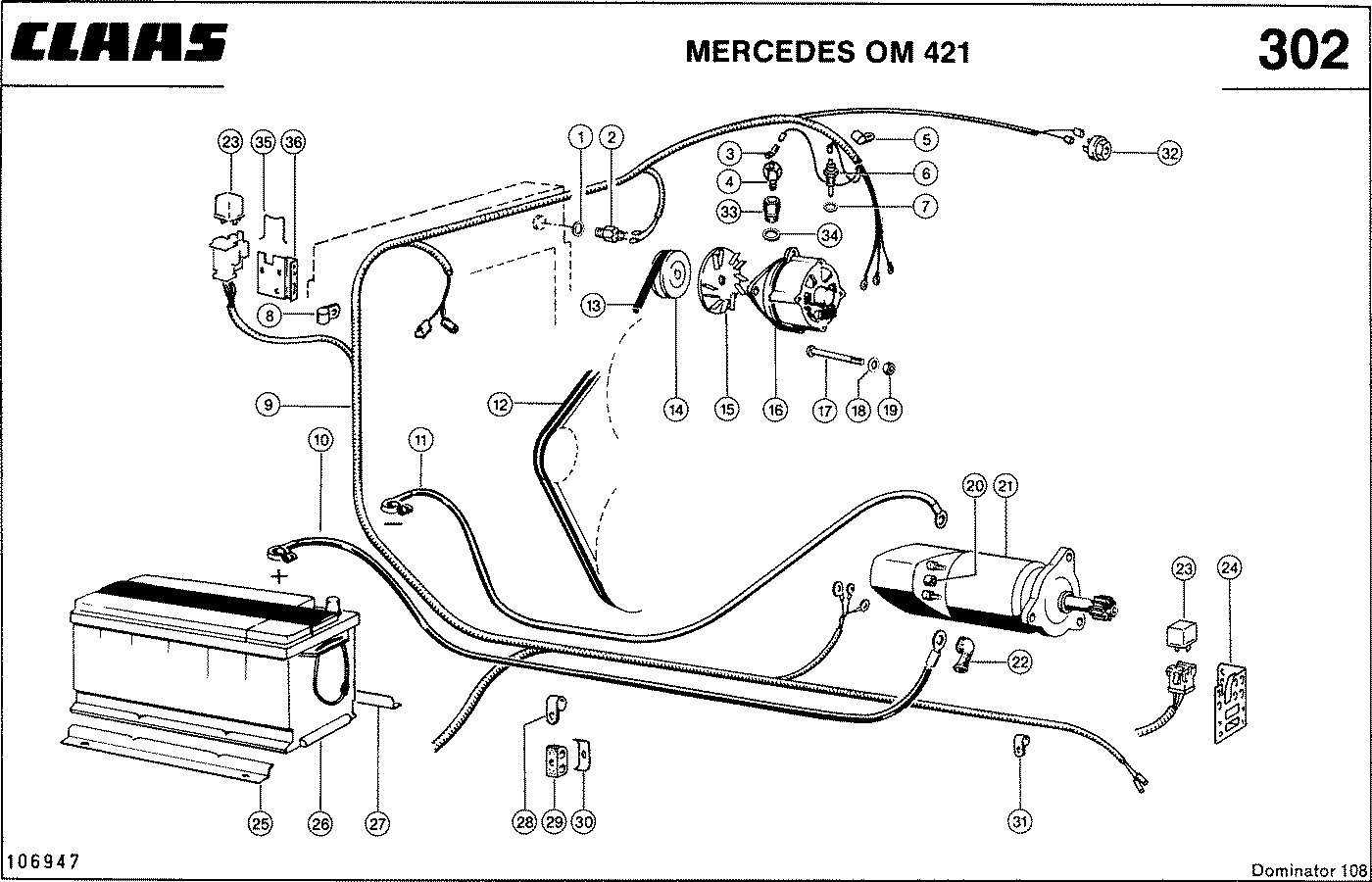 DOMINATOR - MERCEDES OM 421; ЭЛЕКТРИКА ДВИГАТЕЛЯ
