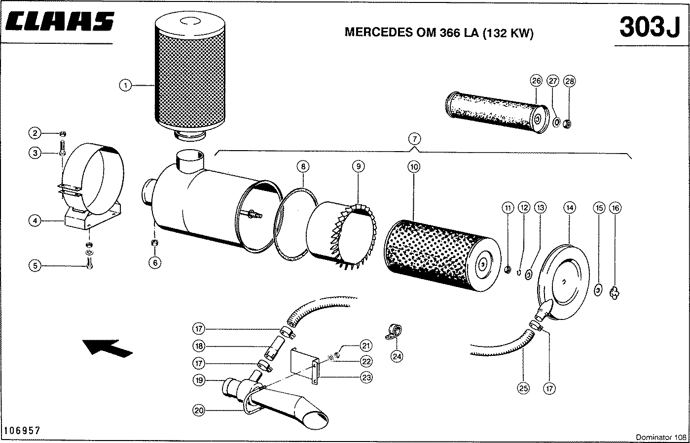 DOMINATOR - MERCEDES OM 366 LA (132 KW); ВОЗДУШНЫЙ ФИЛЬТР