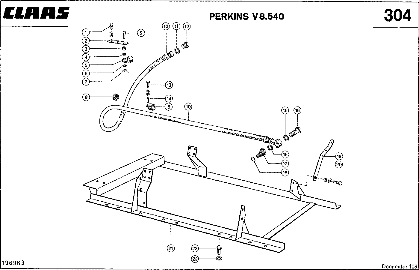 DOMINATOR - PERKINS V8.540; ПОДМОТОРНАЯ РАМА