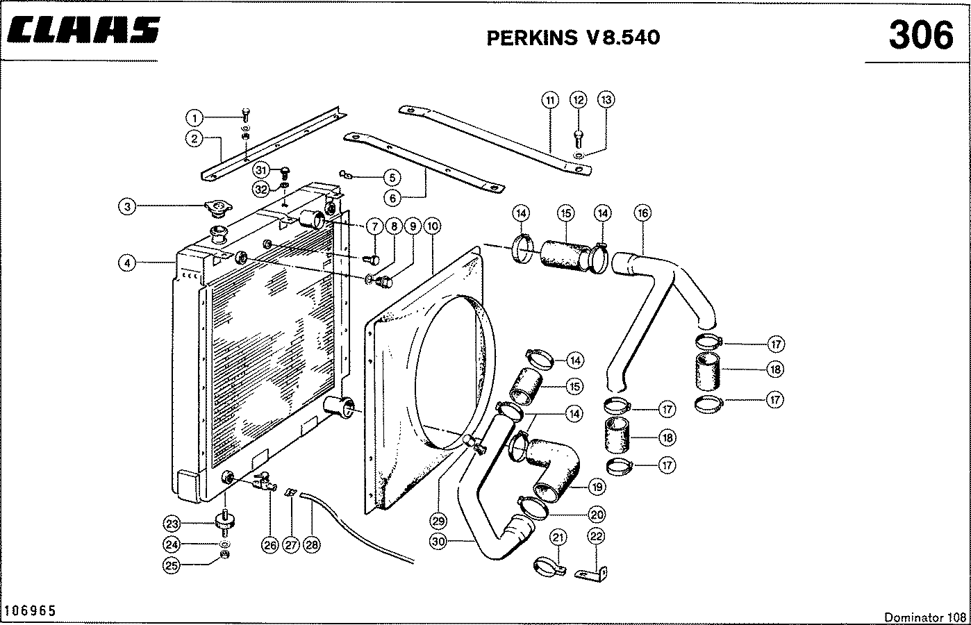 DOMINATOR - PERKINS V8.540; СИСТЕМА ОХЛАЖДЕНИЯ, МАСЛЯНЫЙ ФИЛЬТР