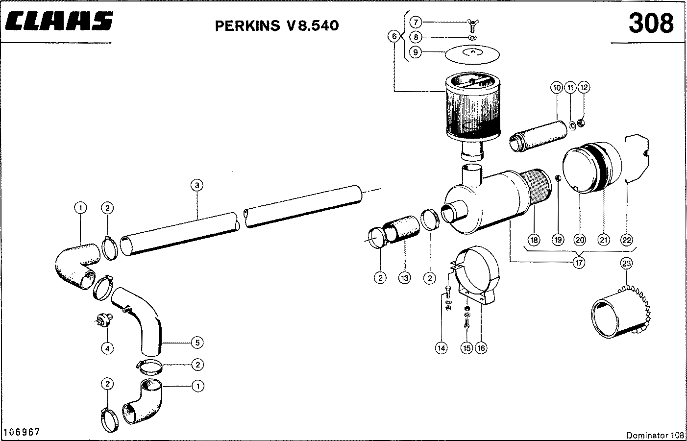DOMINATOR - PERKINS V8.540; ВОЗДУШНЫЙ ФИЛЬТР
