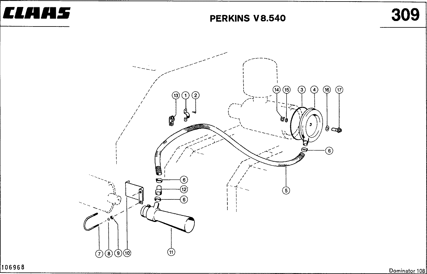DOMINATOR - PERKINS V8.540; СИСТЕМА ФИЛЬТРАЦИИ ВОЗДУХА