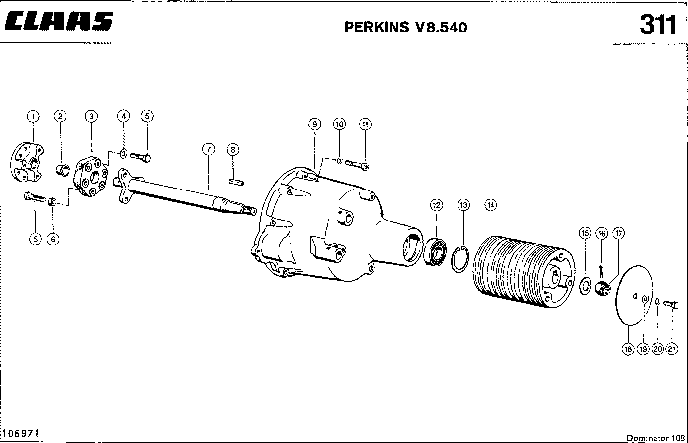 DOMINATOR - PERKINS V8.540; ОТБОР МОЩНОСТИ