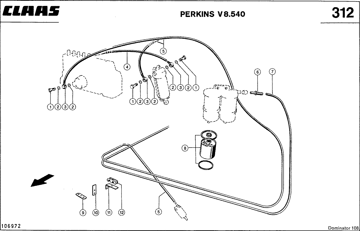 DOMINATOR - PERKINS V8.540; СИСТЕМА ПИТАНИЯ