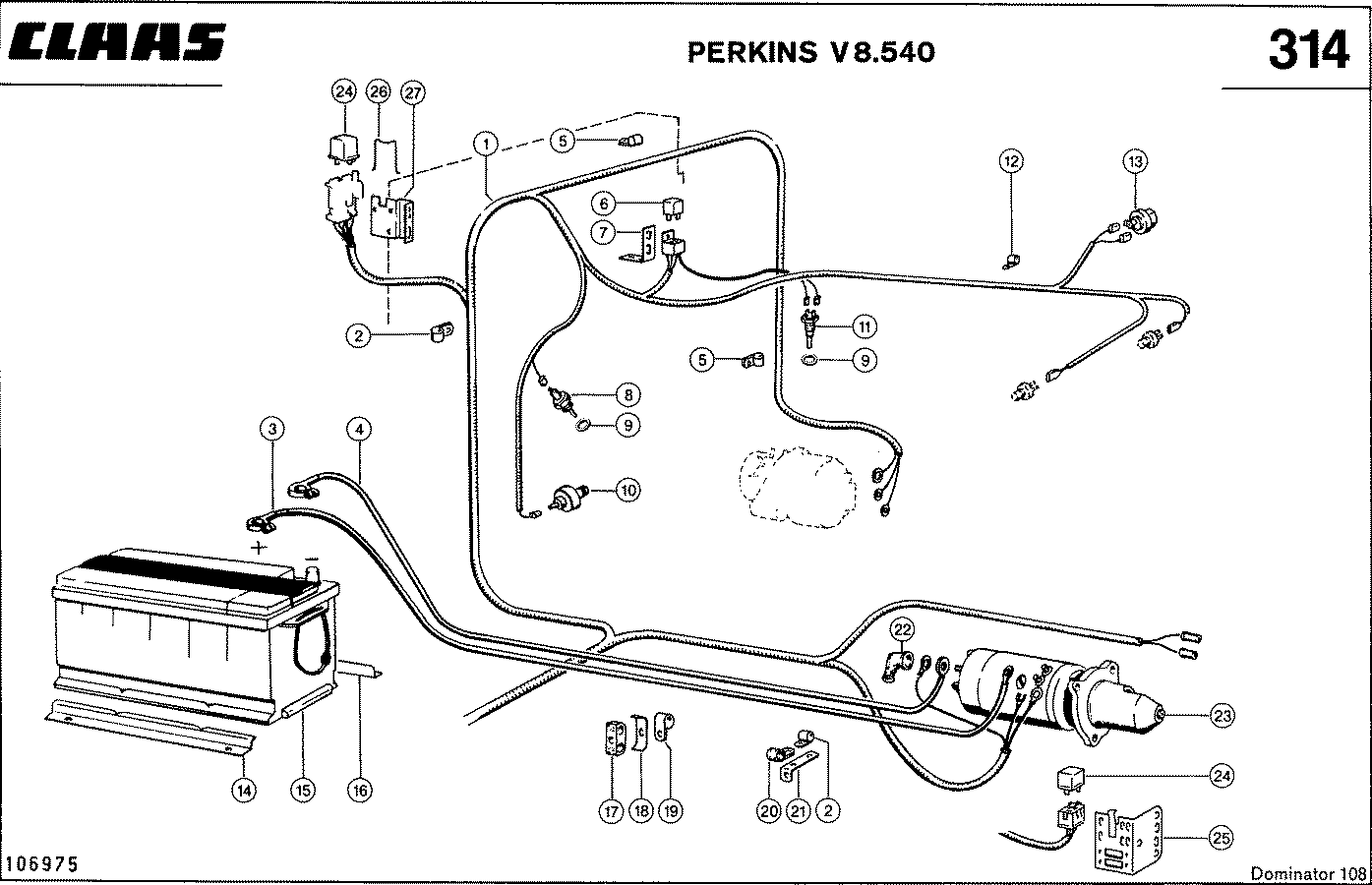 DOMINATOR - PERKINS V8.540; ЭЛЕКТРИКА ДВИГАТЕЛЯ