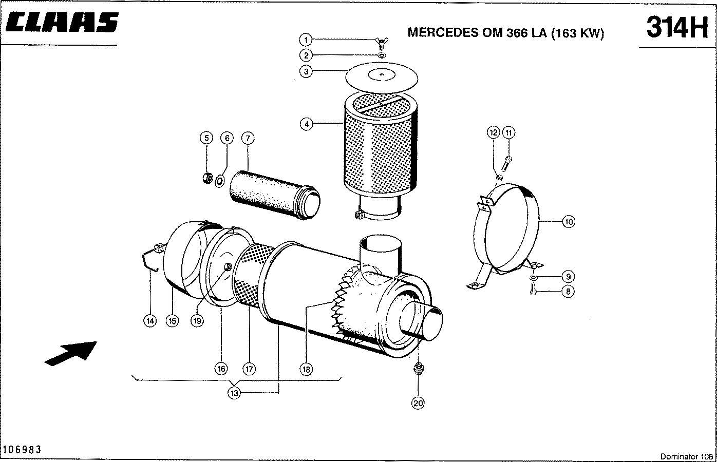 DOMINATOR - MERCEDES OM 366 LA (163 KW); ВОЗДУШНЫЙ ФИЛЬТР
