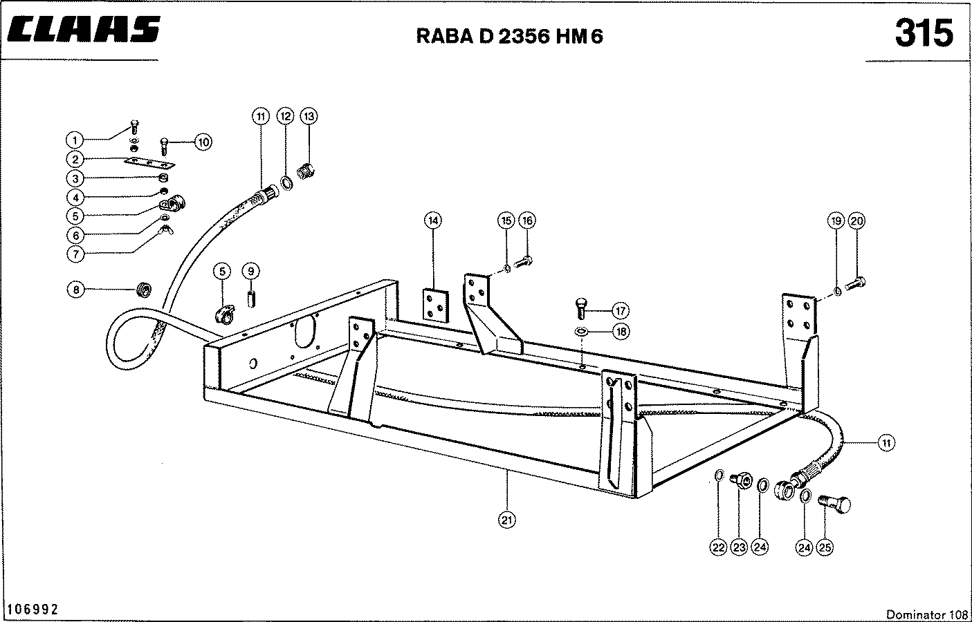 DOMINATOR - RABA D 2356 HM 6; ПОДМОТОРНАЯ РАМА