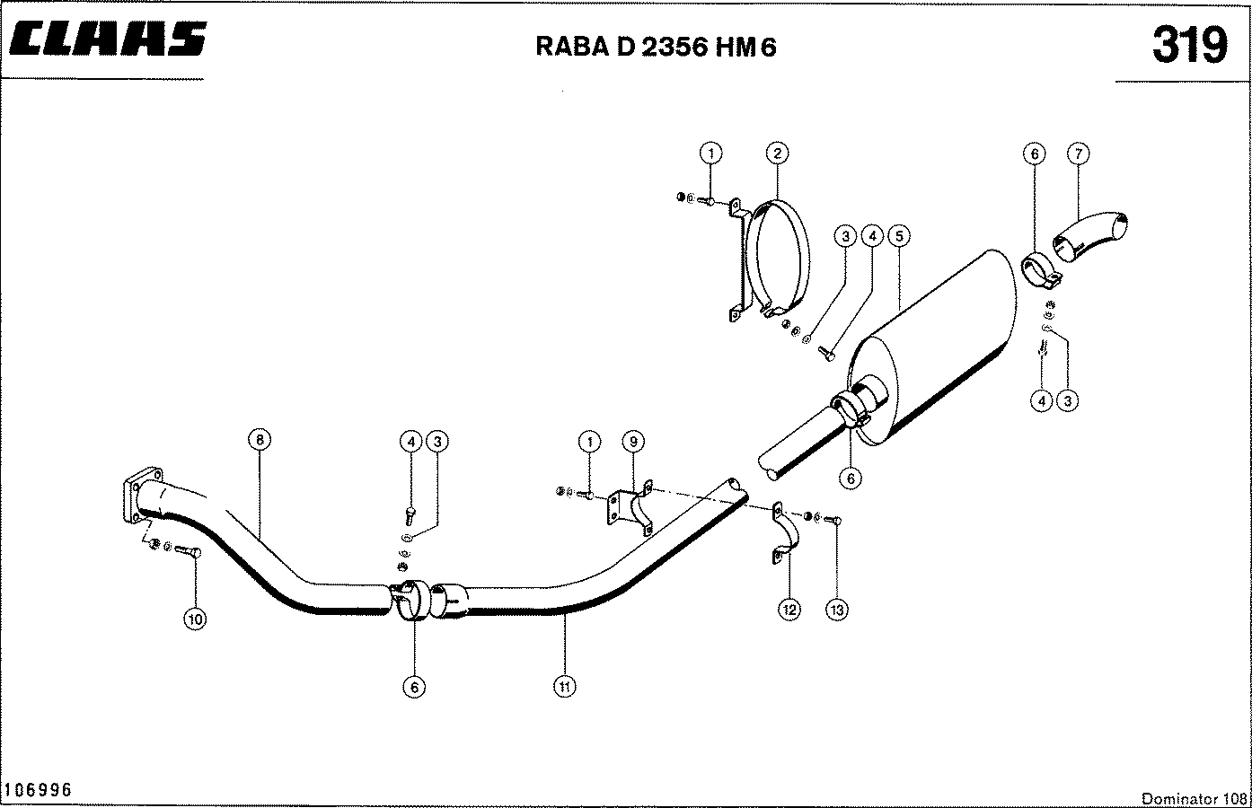 DOMINATOR - RABA D 2356 HM 6; СИСТЕМА ВЫПУСКА