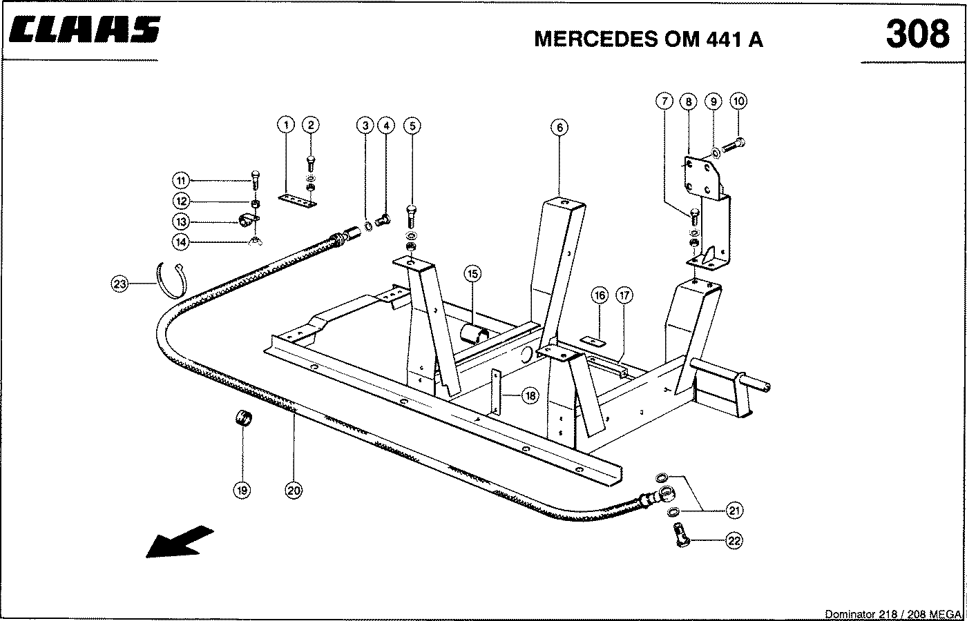 MEGA - MERCEDES OM 441 A; ПОДМОТОРНАЯ РАМА