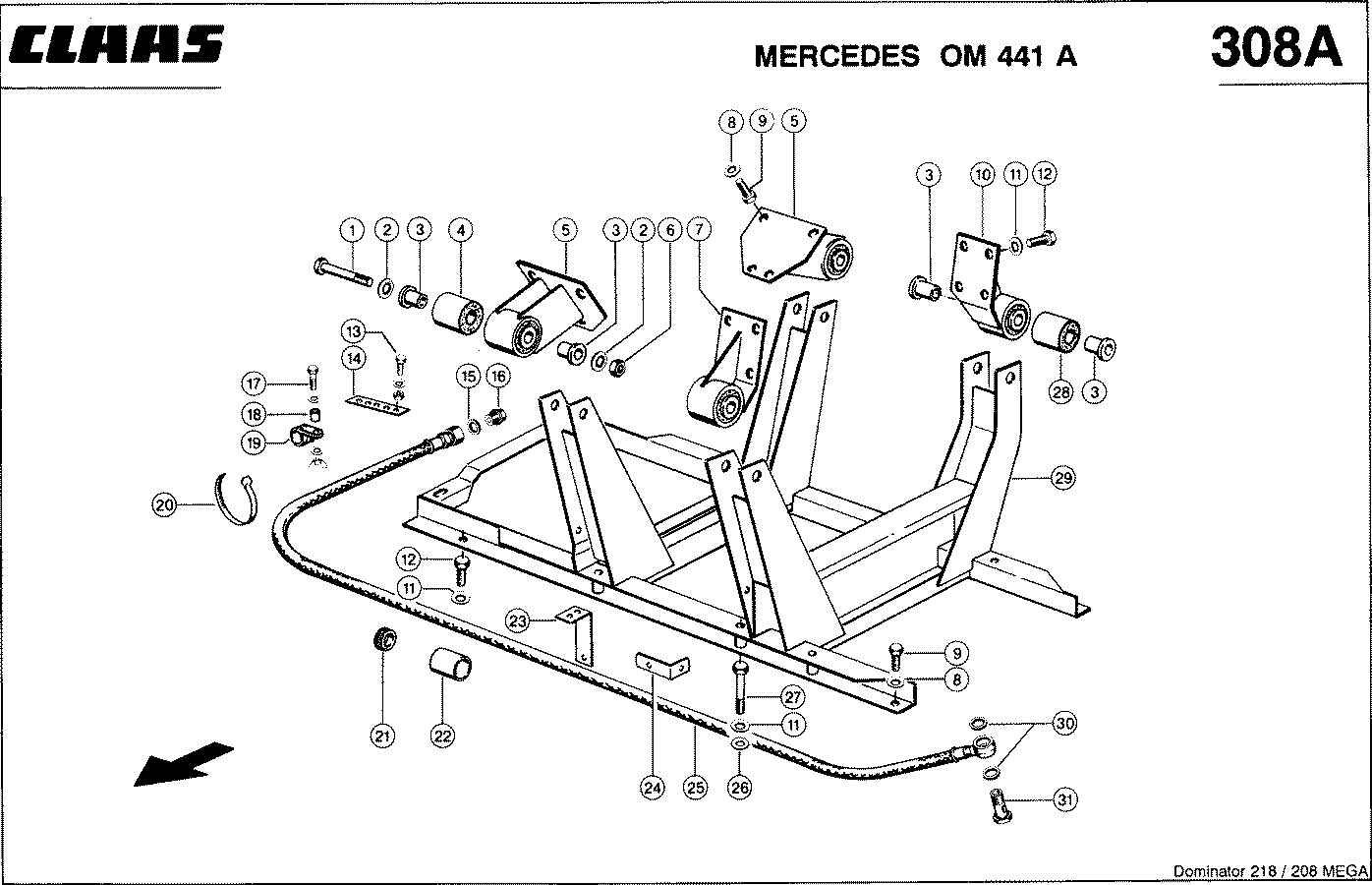 MEGA - MERCEDES OM 441 A; ПОДМОТОРНАЯ РАМА