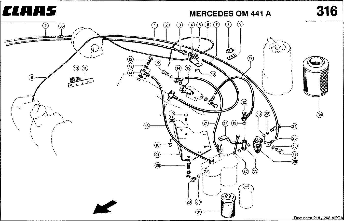 MEGA - MERCEDES OM 441 A; KRAFTSTOFFANLAGE