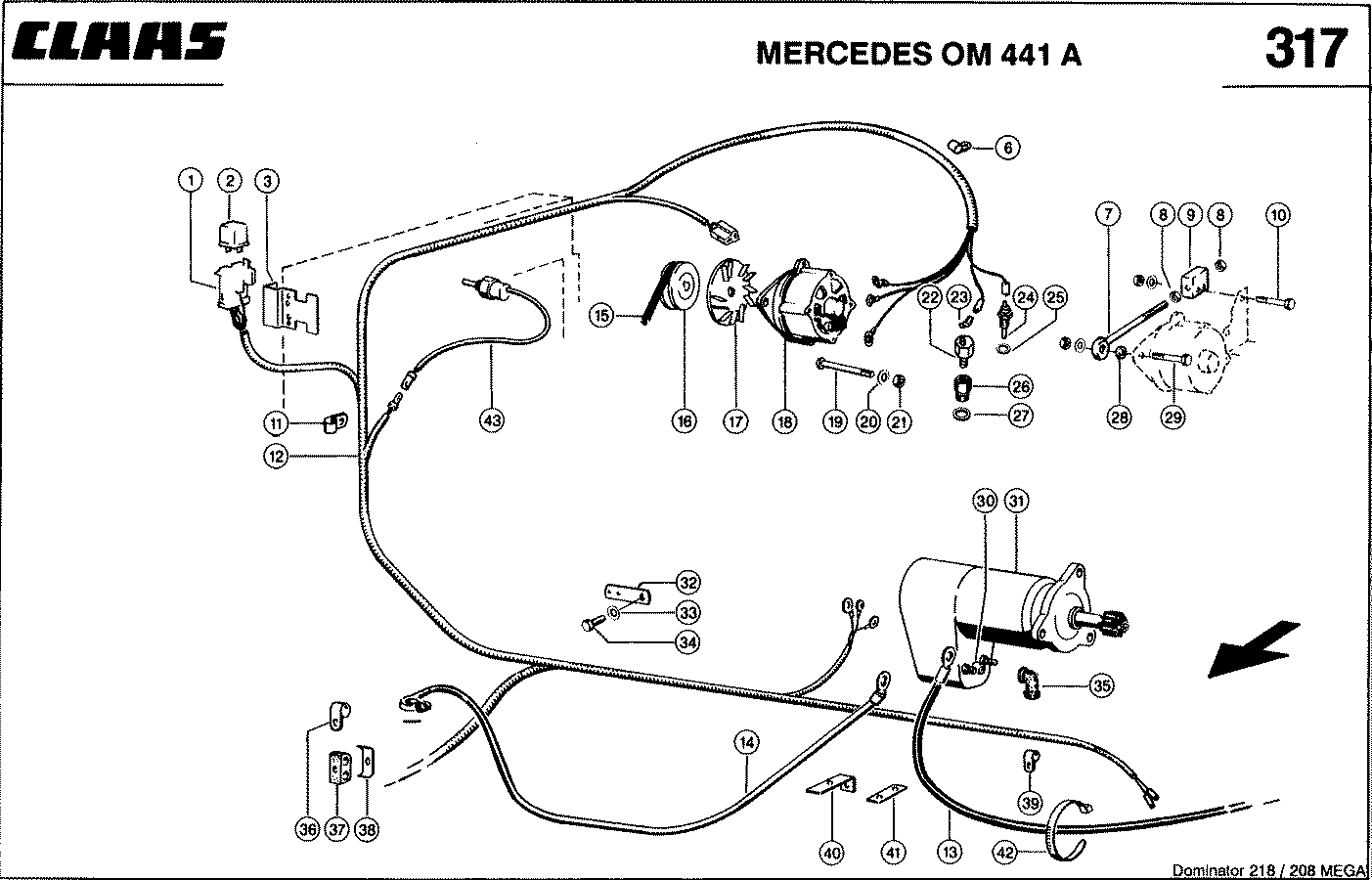 MEGA - MERCEDES OM 441 A; ЭЛЕКТРИКА ДВИГАТЕЛЯ