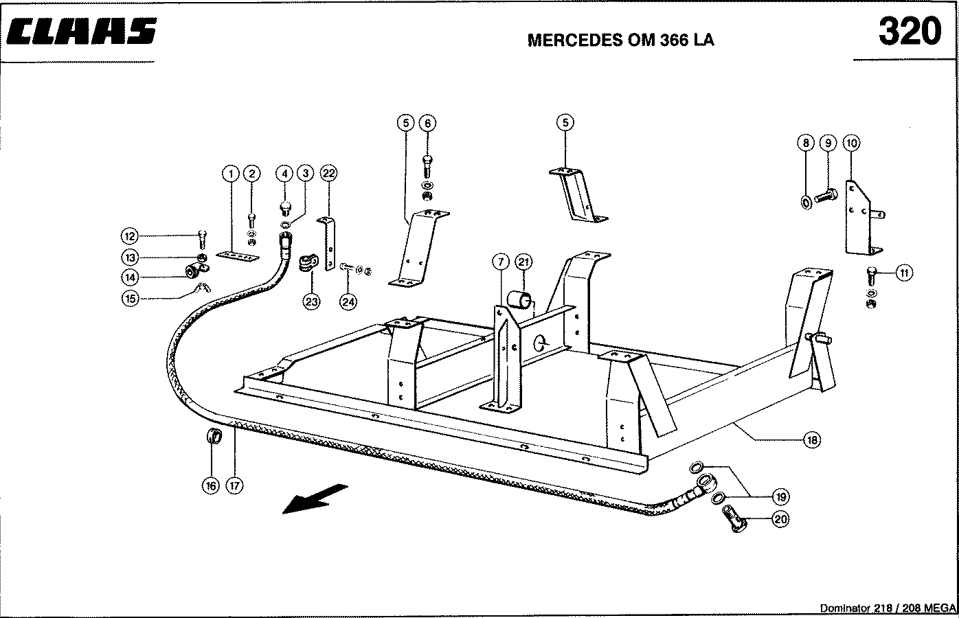 MEGA - MERCEDES OM 366 LA; ПОДМОТОРНАЯ РАМА