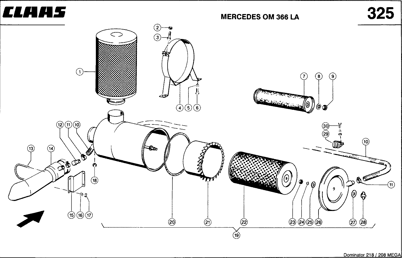 MEGA - MERCEDES OM 366 LA; СИСТЕМА ФИЛЬТРАЦИИ ВОЗДУХА
