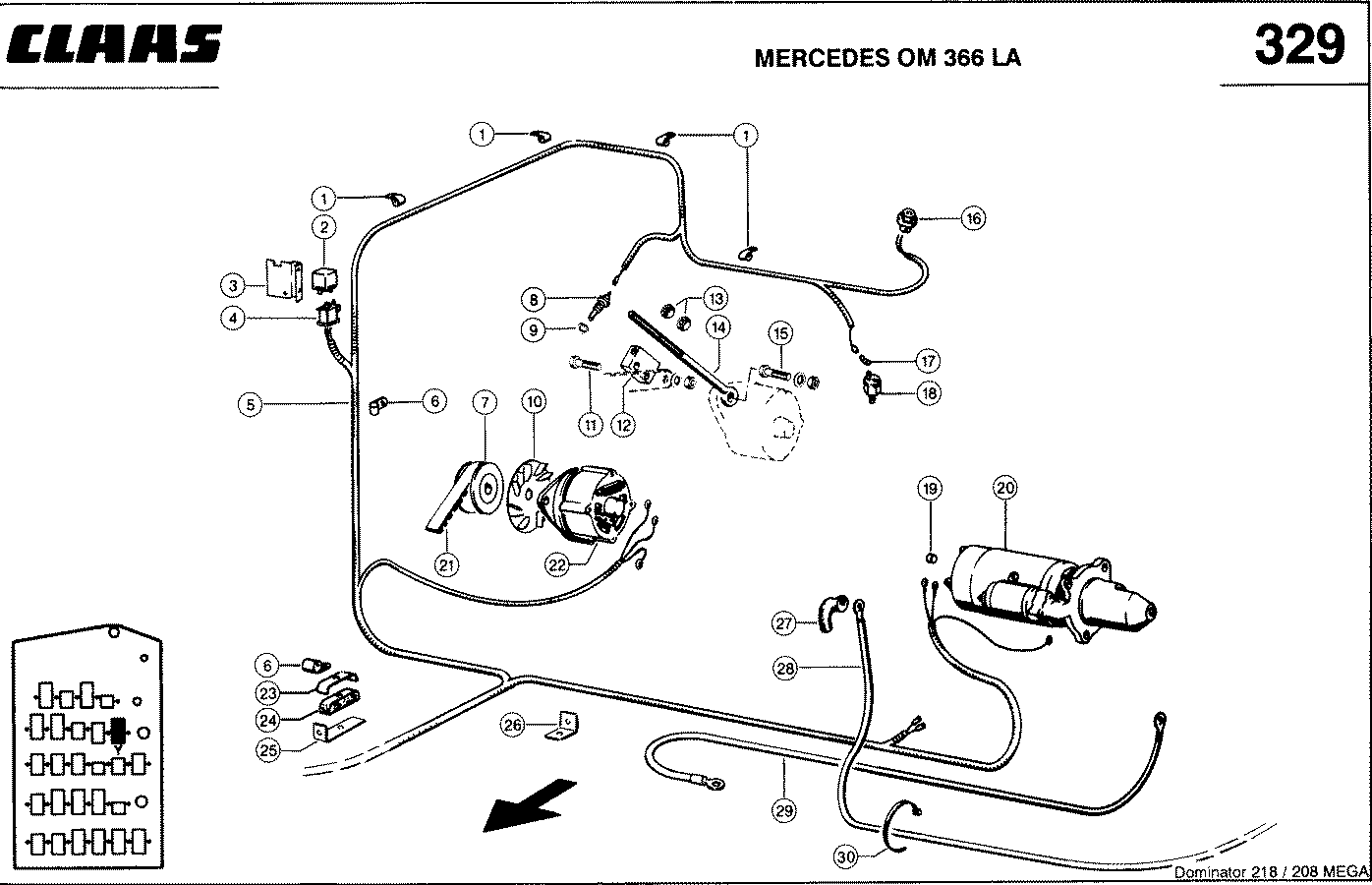 MEGA - MERCEDES OM 366 LA; ЭЛЕКТРИКА ДВИГАТЕЛЯ