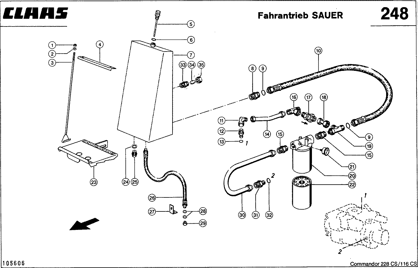 COMMANDOR - HYDRAULIKLEITUNGEN, FAHRANTRIEB -SAUER