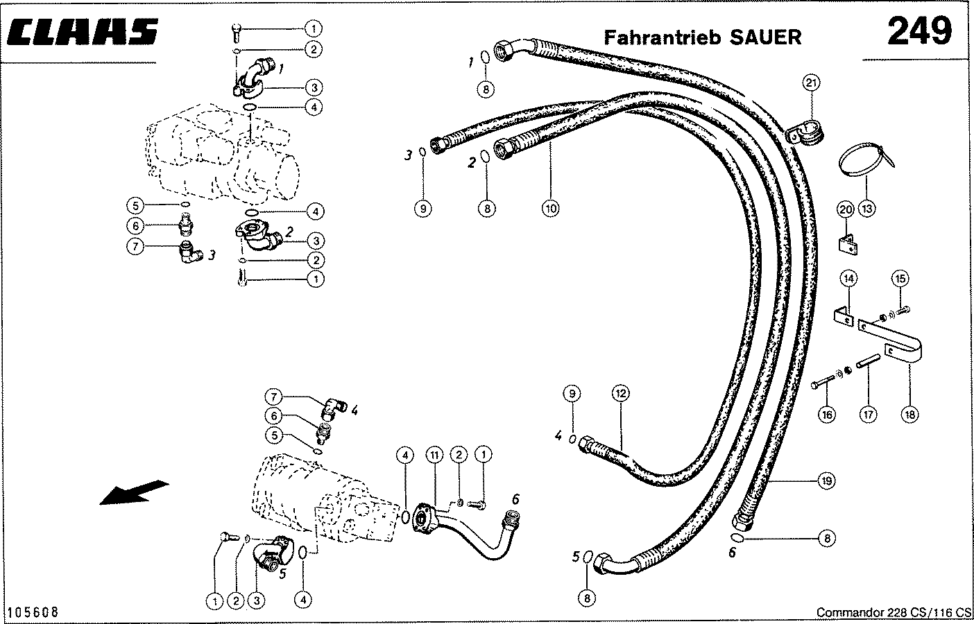 COMMANDOR - HYDRAULIKLEITUNGEN, FAHRANTRIEB -SAUER
