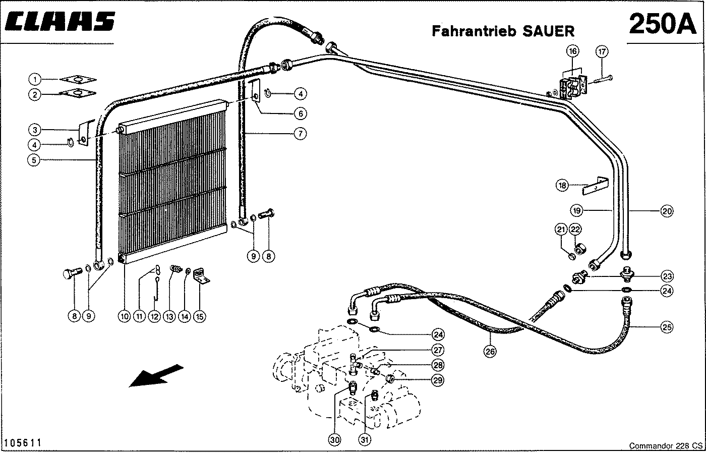 COMMANDOR - HYDRAULIKLEITUNGEN, FAHRANTRIEB -SAUER