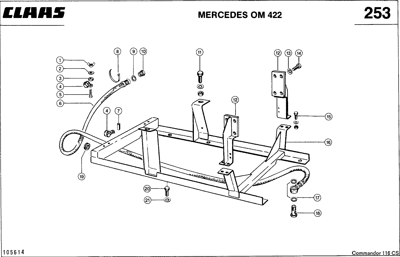 COMMANDOR - MERCEDES OM 422, ПОДМОТОРНАЯ РАМА