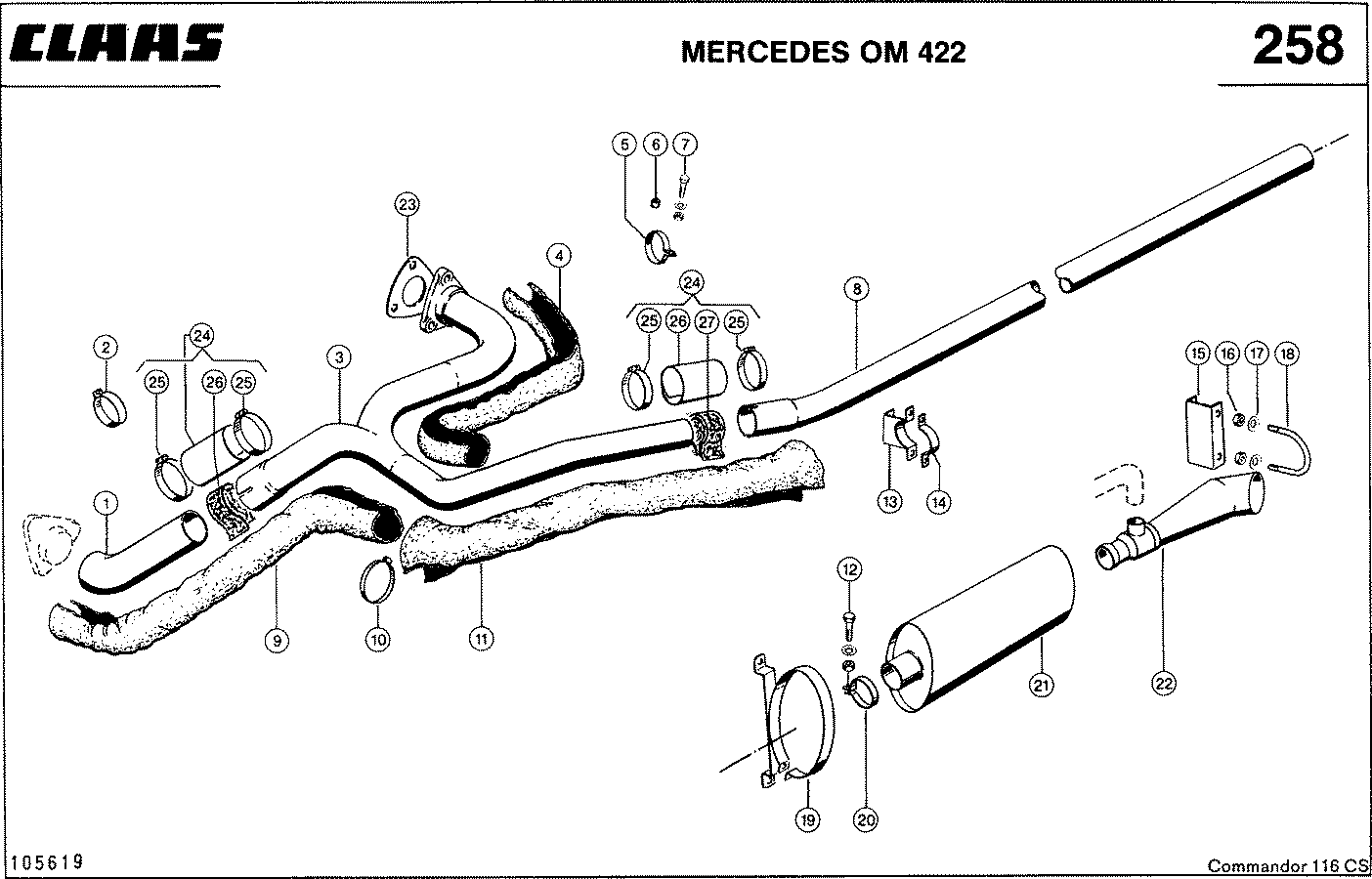 COMMANDOR - MERCEDES OM 422, СИСТЕМА ВЫПУСКА