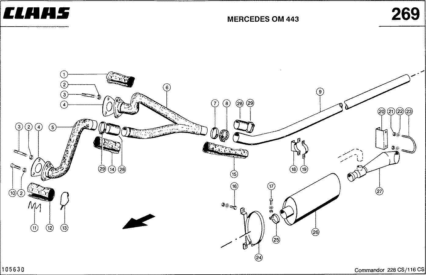 COMMANDOR - MERCEDES OM 443, СИСТЕМА ВЫПУСКА