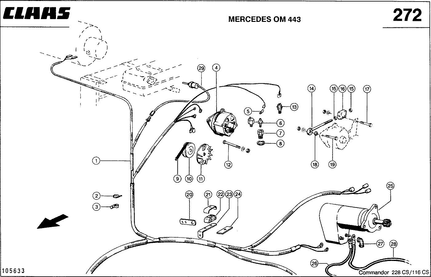 COMMANDOR - MERCEDES OM 443, ЭЛЕКТРИКА ДВИГАТЕЛЯ