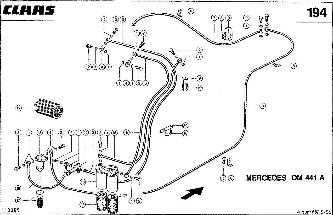 JAGUAR - ПРИНАДЛЕЖНОСТИ ДВИГАТЕЛЯ, MERCEDES OM 441 A