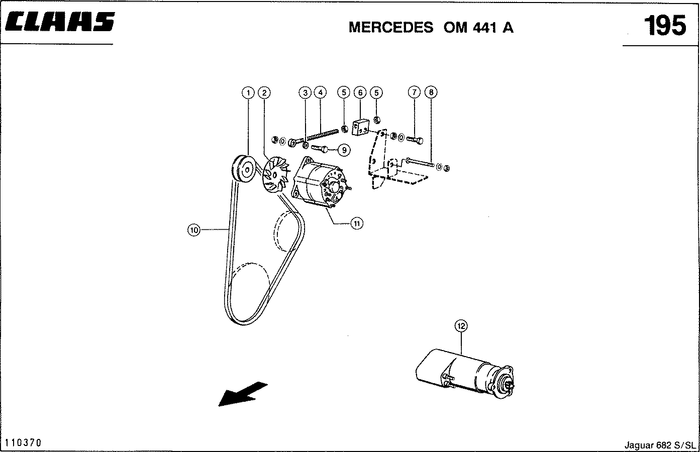 JAGUAR - ПРИНАДЛЕЖНОСТИ ДВИГАТЕЛЯ, MERCEDES OM 441 A
