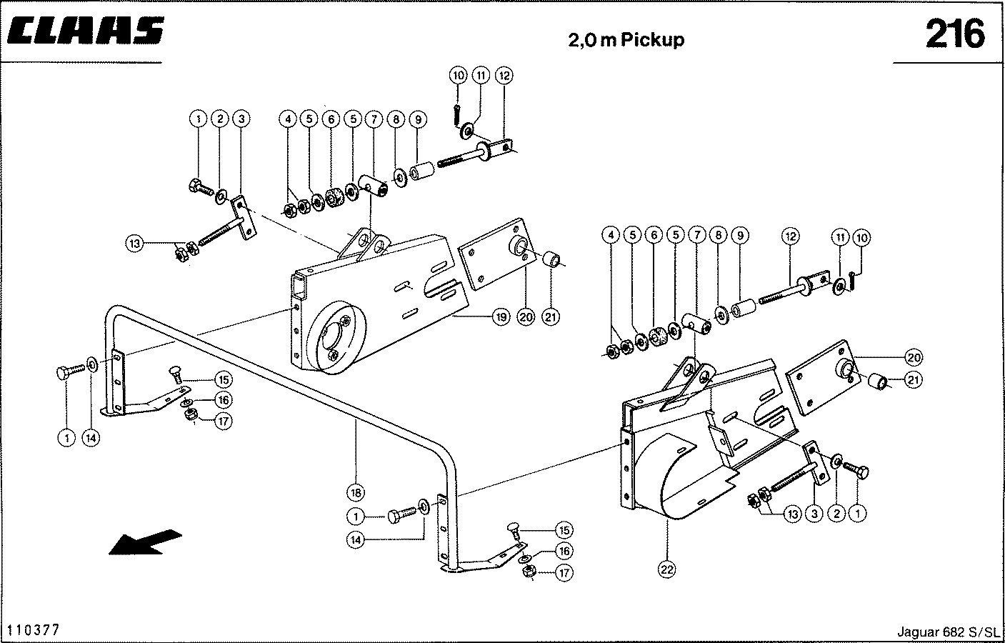 JAGUAR - 2,0 M PICKUP, LAGERUNG DER SCHNECKE, VAR. 3963