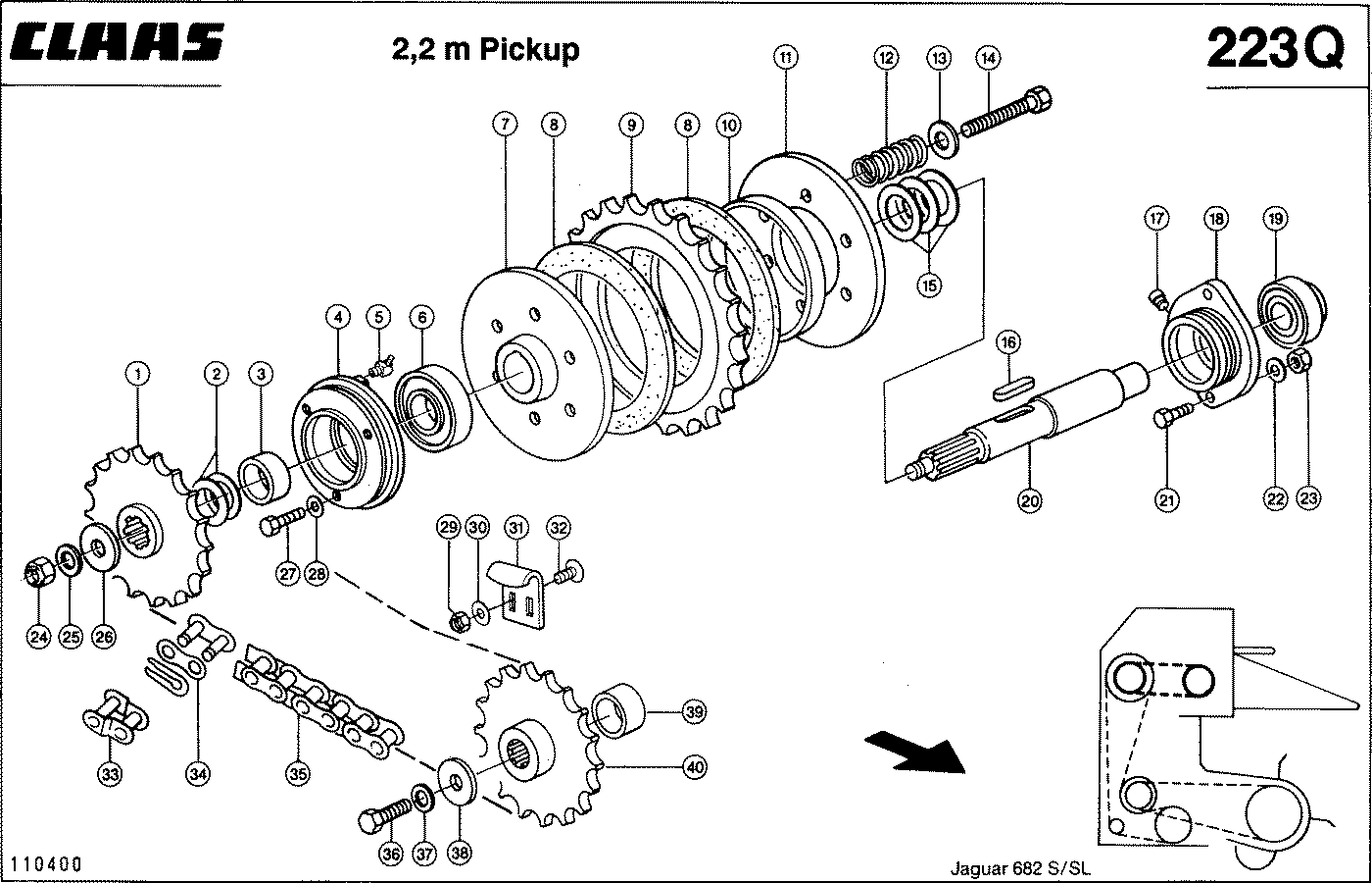 JAGUAR - 2,2 M PICKUP, ANTRIEB ZUBRINGERWALZE