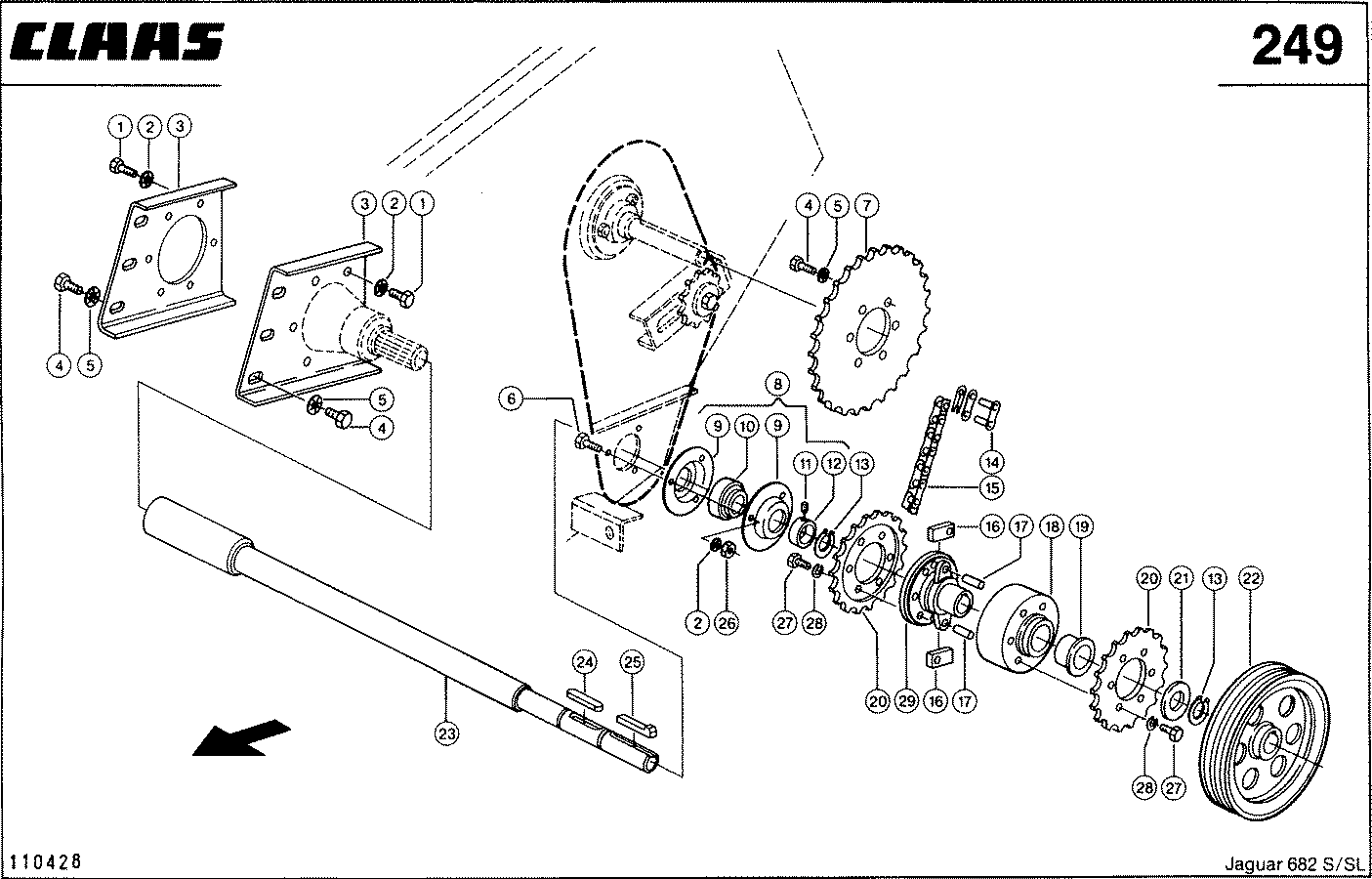 JAGUAR - 3,3 M MAEHVORSATZ, ANTRIEBSVORGELEGE, VAR.4167