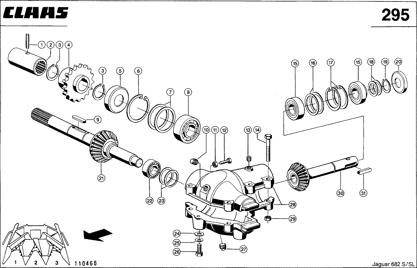 JAGUAR - 3-REIHIGES MAISGEBISS, HAUPTGETRIEBE, VAR.3964