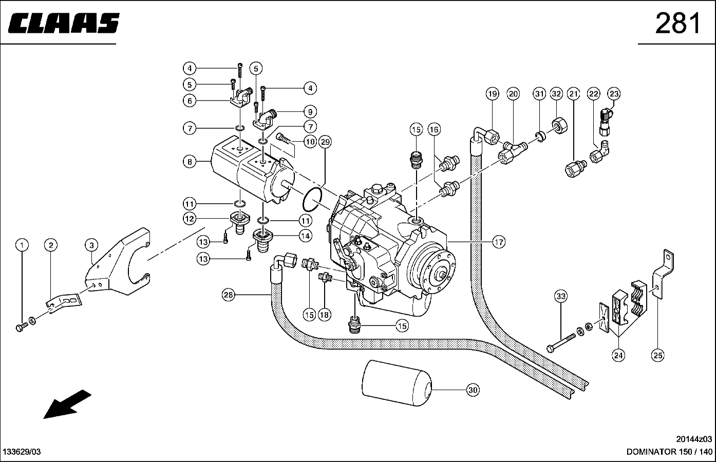 DOMINATOR - HYDRAULIKLEITUNGEN, OELK-HLUNG