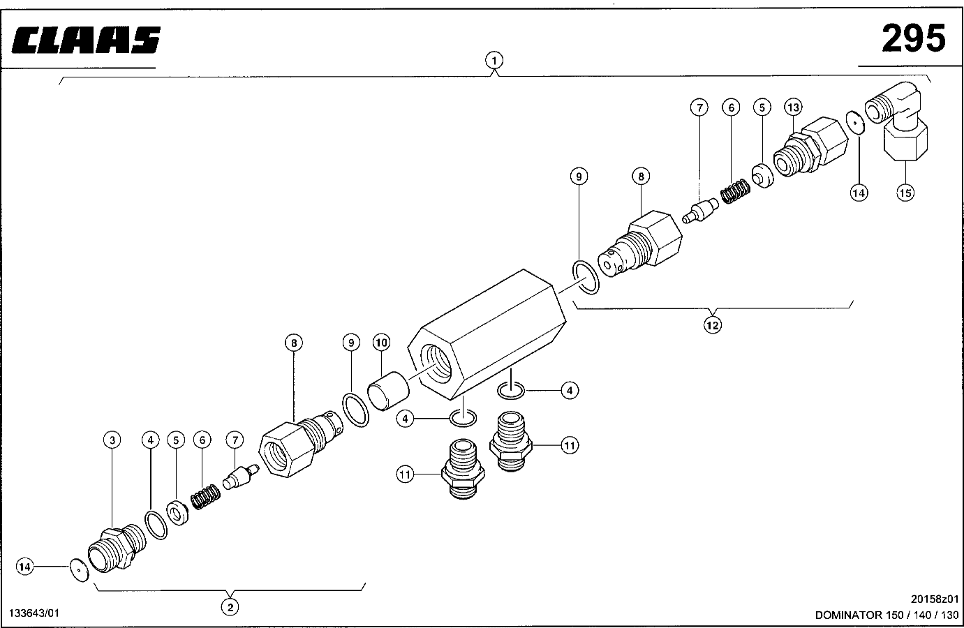 DOMINATOR - SPERRBLOCK, HYDRAULIKZYL. - KT-AUSLAUFR.