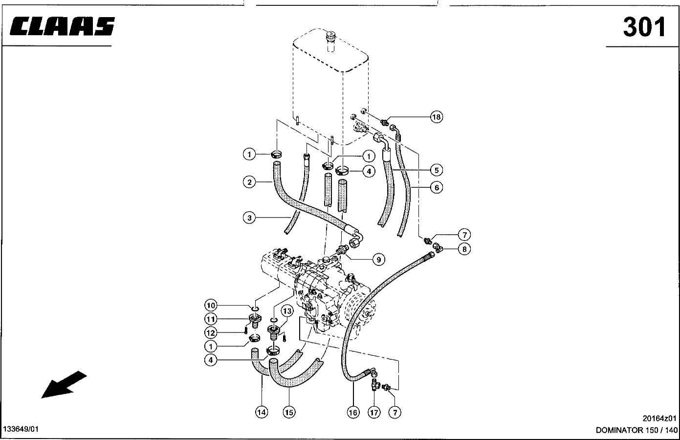 DOMINATOR - HYDRAULIKLEITUNGEN, TANK - PUMPE