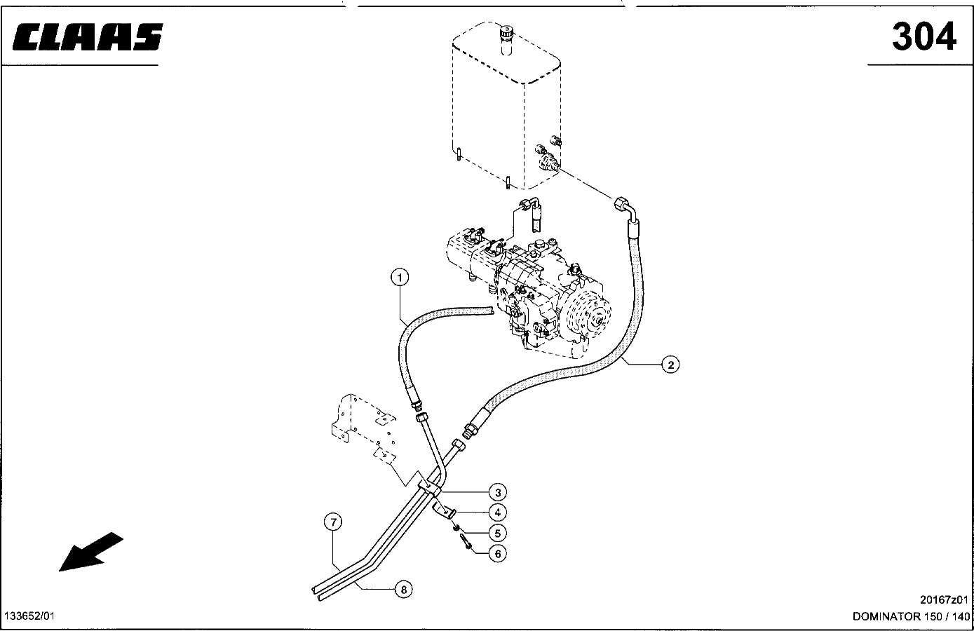 DOMINATOR - HYDR.-LEITUNGEN, TANK-PUMPE-VENTIL