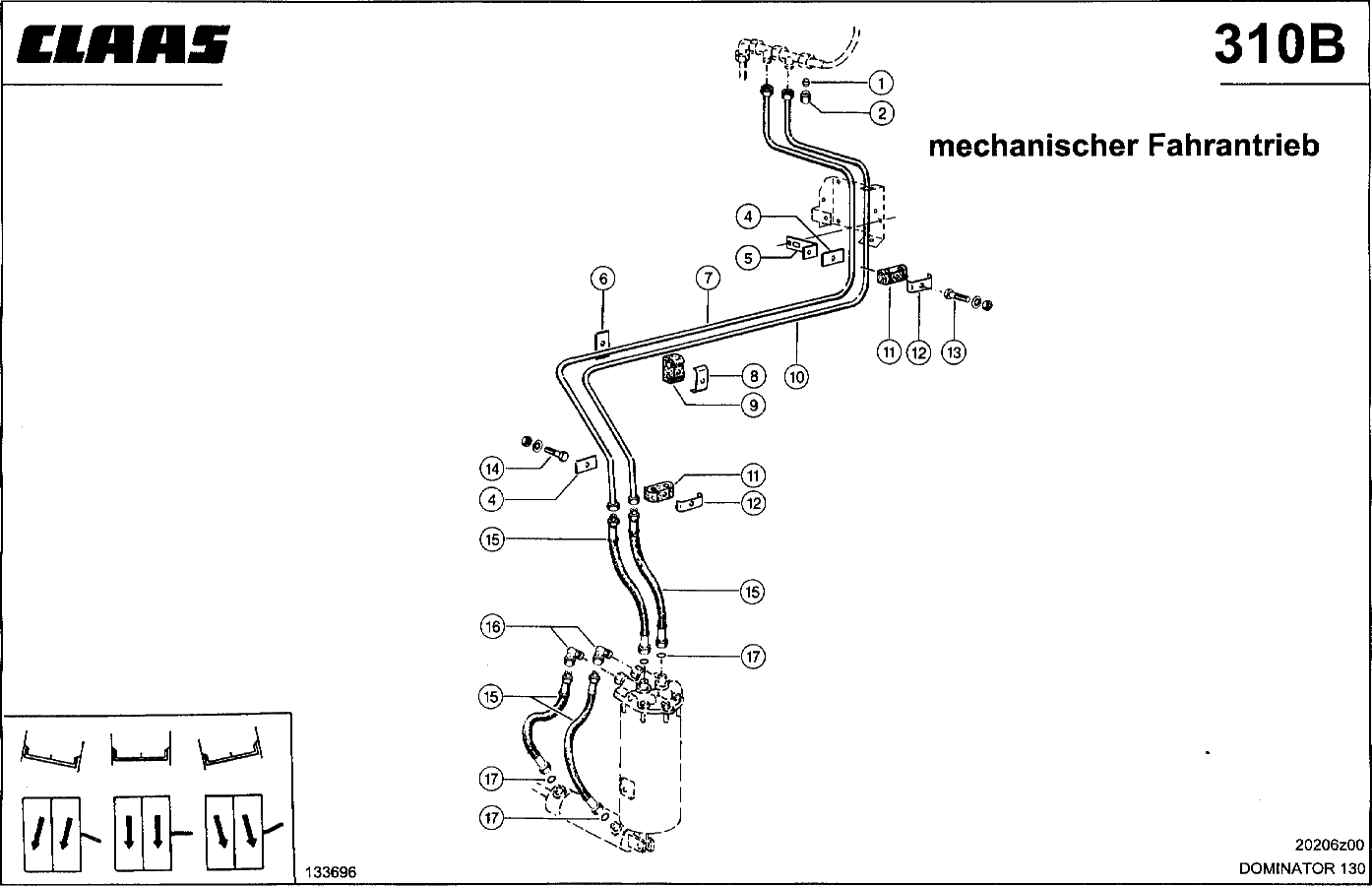 DOMINATOR - HYDRAULIKLEITUNGEN, ( "3-D" STEUERUNG) )